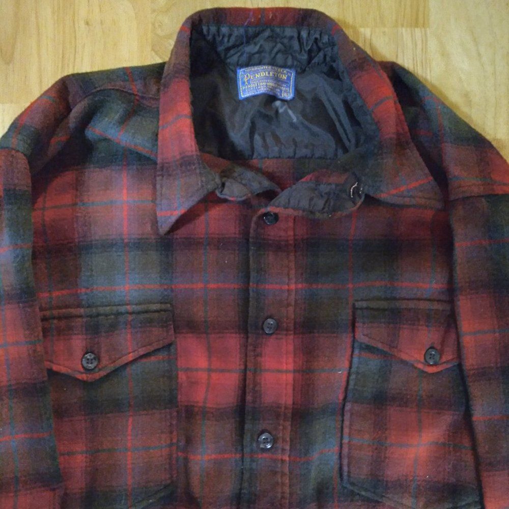Vintage Pendleton Flannel Wool Button-Down Shirt - image 1